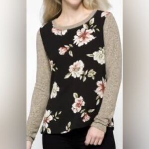 Kaileigh Mixed Media Floral Top